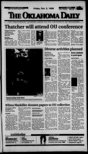 The Oklahoma Daily (Norman, Okla.), Vol. 83, No. 37, Ed. 1 Friday, October 2, 1998