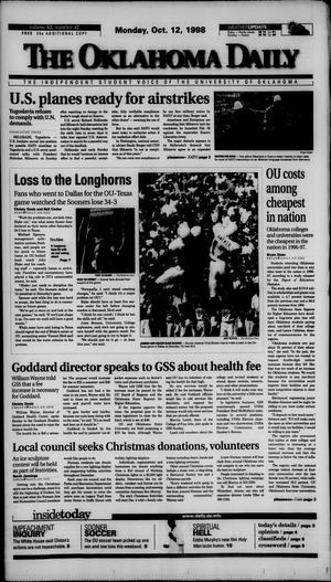 The Oklahoma Daily (Norman, Okla.), Vol. 83, No. 42, Ed. 1 Monday, October 12, 1998
