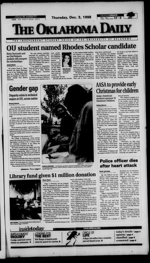 The Oklahoma Daily (Norman, Okla.), Vol. 83, No. 77, Ed. 1 Thursday, December 3, 1998