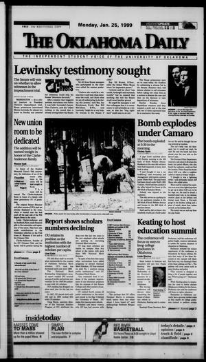 Primary view of object titled 'The Oklahoma Daily (Norman, Okla.), Vol. 83, No. 90, Ed. 1 Monday, January 25, 1999'.