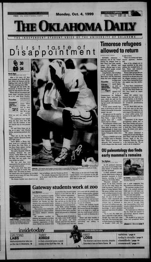 The Oklahoma Daily (Norman, Okla.), Vol. 84, No. 32, Ed. 1 Monday, October 4, 1999