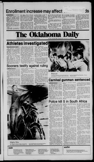 Primary view of object titled 'The Oklahoma Daily (Norman, Okla.), Vol. 72, No. 7, Ed. 1 Thursday, August 29, 1985'.