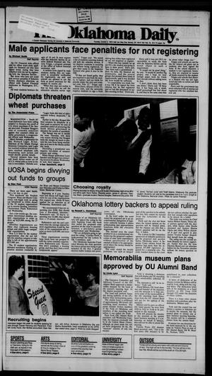 Primary view of object titled 'The Oklahoma Daily (Norman, Okla.), Vol. 73, No. 33, Ed. 1 Thursday, October 2, 1986'.