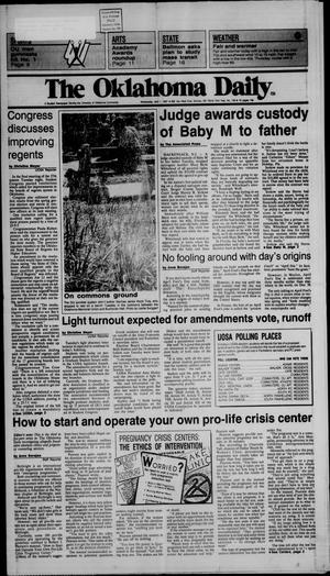 The Oklahoma Daily (Norman, Okla.), Vol. 73, No. 139, Ed. 1 Wednesday, April 1, 1987