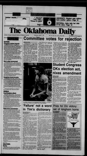 The Oklahoma Daily (Norman, Okla.), Vol. 73, No. 37, Ed. 1 Wednesday, October 7, 1987