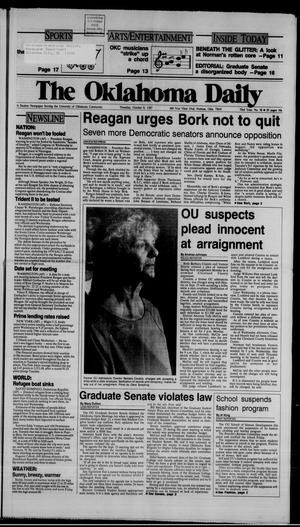 The Oklahoma Daily (Norman, Okla.), Vol. 73, No. 38, Ed. 1 Thursday, October 8, 1987