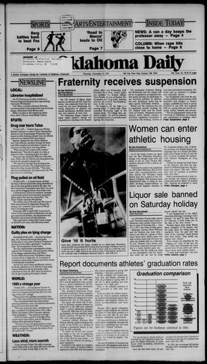 The Oklahoma Daily (Norman, Okla.), Vol. 74, No. 60, Ed. 1 Thursday, November 9, 1989