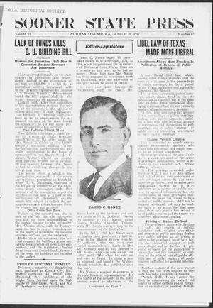 Sooner State Press (Norman, Okla.), Vol. 19, No. 27, Ed. 1 Saturday, March 26, 1927