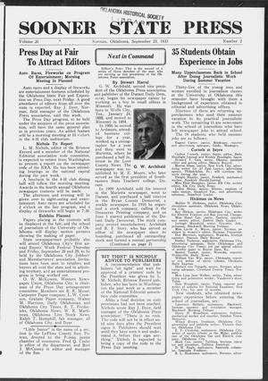 Sooner State Press (Norman, Okla.), Vol. 26, No. 2, Ed. 1 Saturday, September 23, 1933