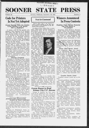 Sooner State Press (Norman, Okla.), Vol. 26, No. 3, Ed. 1 Saturday, September 30, 1933