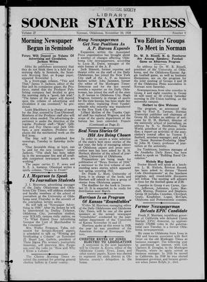 Sooner State Press (Norman, Okla.), Vol. 27, No. 9, Ed. 1 Saturday, November 10, 1934
