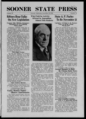 Sooner State Press (Norman, Okla.), Vol. 29, No. 10, Ed. 1 Saturday, November 14, 1936