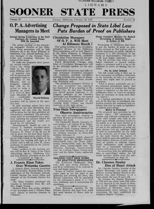 Sooner State Press (Norman, Okla.), Vol. 29, No. 22, Ed. 1 Saturday, February 20, 1937