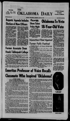 The Oklahoma Daily (Norman, Okla.), Vol. 1, No. 191, Ed. 1 Thursday, July 23, 1970