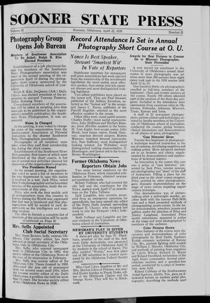Sooner State Press (Norman, Okla.), Vol. 31, No. 31, Ed. 1 Saturday, April 22, 1939