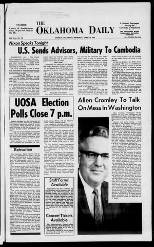 The Oklahoma Daily (Norman, Okla.), Vol. 56, No. 142, Ed. 1 Thursday, April 30, 1970