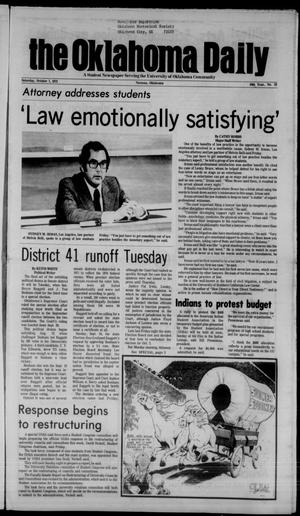 The Oklahoma Daily (Norman, Okla.), Vol. 59, No. 33, Ed. 1 Saturday, October 7, 1972