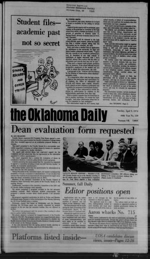 The Oklahoma Daily (Norman, Okla.), Vol. 60, No. 139, Ed. 1 Tuesday, April 9, 1974