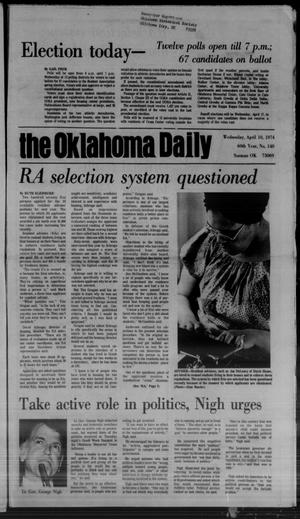 The Oklahoma Daily (Norman, Okla.), Vol. 60, No. 140, Ed. 1 Wednesday, April 10, 1974