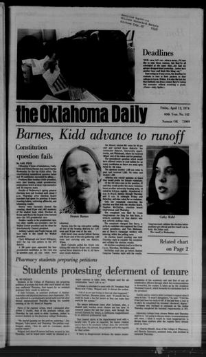 The Oklahoma Daily (Norman, Okla.), Vol. 60, No. 142, Ed. 1 Friday, April 12, 1974