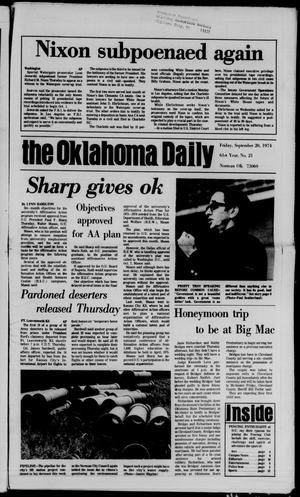 The Oklahoma Daily (Norman, Okla.), Vol. 61, No. 21, Ed. 1 Friday, September 20, 1974