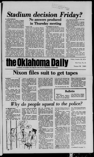 The Oklahoma Daily (Norman, Okla.), Vol. 61, No. 41, Ed. 1 Friday, October 18, 1974
