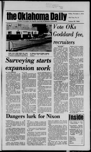 The Oklahoma Daily (Norman, Okla.), Vol. 61, No. 51, Ed. 1 Friday, November 1, 1974
