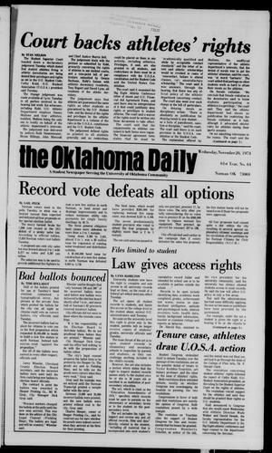 The Oklahoma Daily (Norman, Okla.), Vol. 61, No. 64, Ed. 1 Wednesday, November 20, 1974