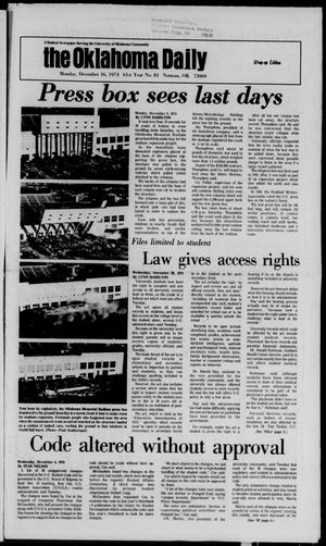 The Oklahoma Daily (Norman, Okla.), Vol. 61, No. 81, Ed. 1 Monday, December 16, 1974