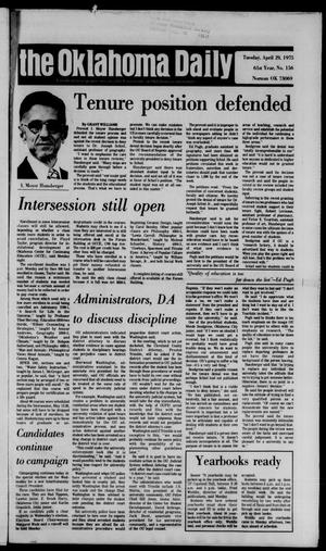 Primary view of object titled 'The Oklahoma Daily (Norman, Okla.), Vol. 61, No. 156, Ed. 1 Tuesday, April 29, 1975'.