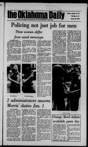 Primary view of object titled 'The Oklahoma Daily (Norman, Okla.), Vol. 62, No. 79, Ed. 1 Saturday, December 13, 1975'.