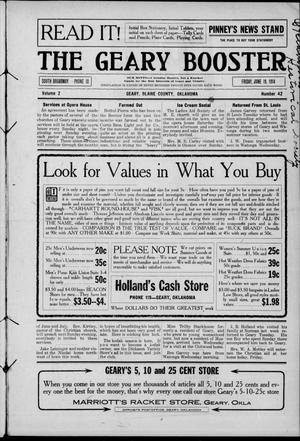The Geary Booster (Geary, Okla.), Vol. 2, No. 42, Ed. 1 Friday, June 19, 1914