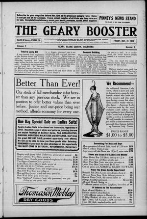 The Geary Booster (Geary, Okla.), Vol. 2, No. 3, Ed. 1 Friday, October 31, 1913