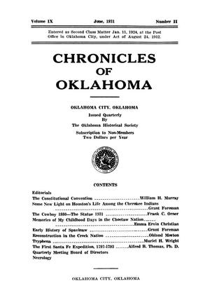 Chronicles of Oklahoma, Volume 9, Number 2, June 1931