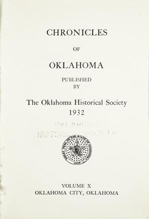 Primary view of object titled 'Chronicles of Oklahoma, Volume 10, Number 1, March 1932'.