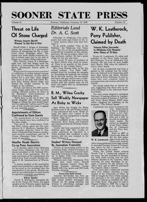 Sooner State Press (Norman, Okla.), Vol. 41, No. 21, Ed. 1 Saturday, February 19, 1949