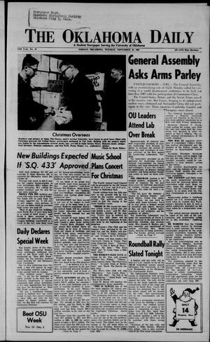 Primary view of object titled 'The Oklahoma Daily (Norman, Okla.), Vol. 52, No. 58, Ed. 1 Tuesday, November 30, 1965'.