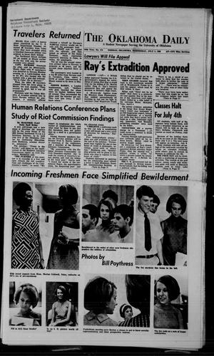 The Oklahoma Daily (Norman, Okla.), Vol. 54, No. 174, Ed. 1 Wednesday, July 3, 1968