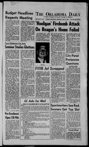 The Oklahoma Daily (Norman, Okla.), Vol. 54, No. 178, Ed. 1 Thursday, July 11, 1968