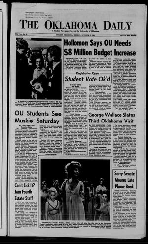 The Oklahoma Daily (Norman, Okla.), Vol. 55, No. 31, Ed. 1 Tuesday, October 22, 1968