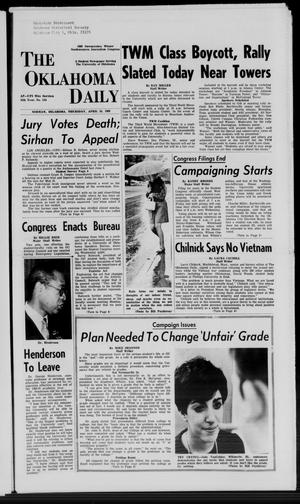 The Oklahoma Daily (Norman, Okla.), Vol. 55, No. 183, Ed. 1 Thursday, April 24, 1969