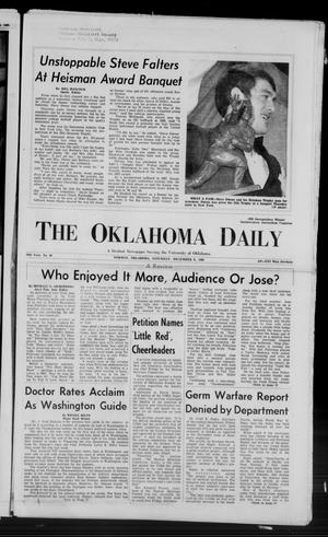 The Oklahoma Daily (Norman, Okla.), Vol. 56, No. 62, Ed. 1 Saturday, December 6, 1969