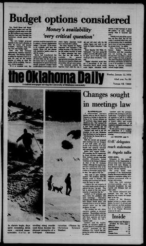 The Oklahoma Daily (Norman, Okla.), Vol. 62, No. 84, Ed. 1 Monday, January 12, 1976