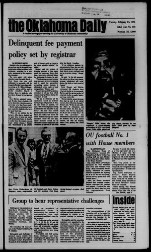 The Oklahoma Daily (Norman, Okla.), Vol. 62, No. 116, Ed. 1 Tuesday, February 24, 1976