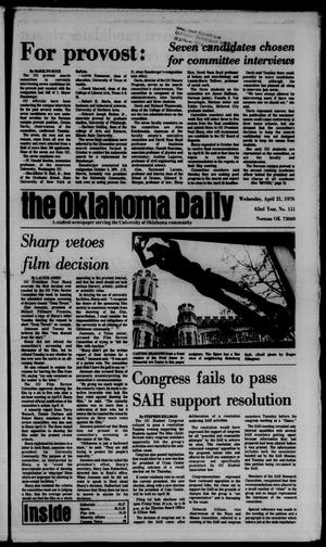 The Oklahoma Daily (Norman, Okla.), Vol. 62, No. 151, Ed. 1 Wednesday, April 21, 1976