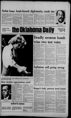 Primary view of object titled 'The Oklahoma Daily (Norman, Okla.), Vol. 63, No. 185, Ed. 1 Saturday, July 2, 1977'.