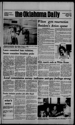 The Oklahoma Daily (Norman, Okla.), Vol. 64, No. 3, Ed. 1 Saturday, August 27, 1977