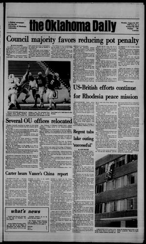 Primary view of object titled 'The Oklahoma Daily (Norman, Okla.), Vol. 64, No. 4, Ed. 1 Monday, August 29, 1977'.