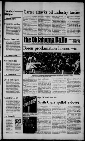 The Oklahoma Daily (Norman, Okla.), Vol. 64, No. 25, Ed. 1 Tuesday, September 27, 1977