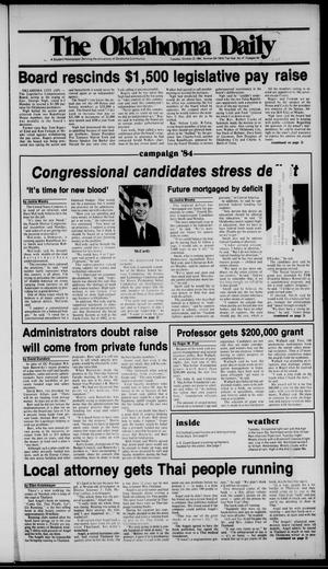 The Oklahoma Daily (Norman, Okla.), Vol. 71, No. 47, Ed. 1 Tuesday, October 23, 1984